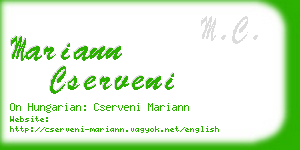 mariann cserveni business card